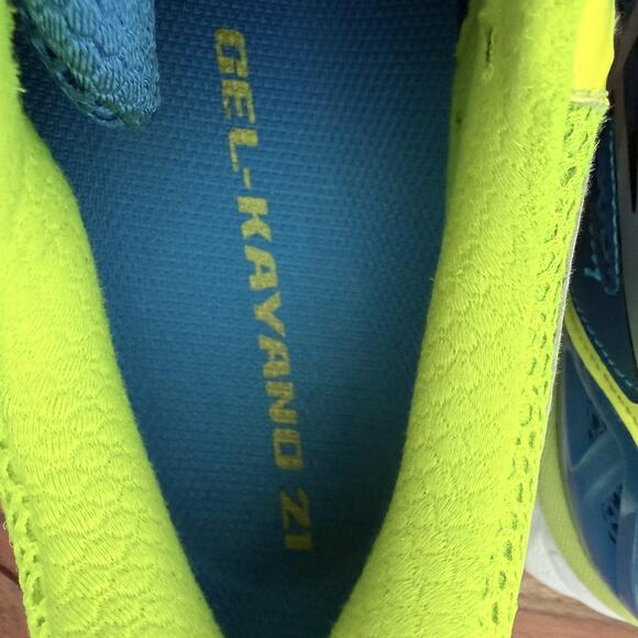 ASICS Gel-Kayano 21 Running Shoes Mens Size 8.5 Blue Neon Yellow Sneakers T4H2N - Picture 11 of 14
